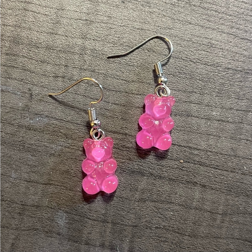 NEW Pink Gummy Bear Earrings